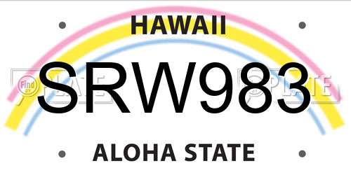 SRW983 Hawaii License Plate