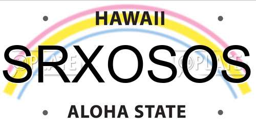 SRXOSOS Hawaii License Plate