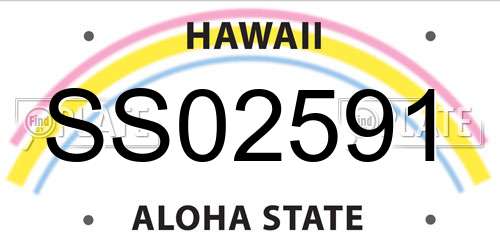 SS02591 Hawaii License Plate