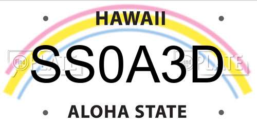 SS0A3D Hawaii License Plate