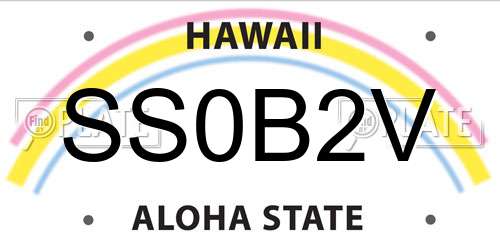 SS0B2V Hawaii License Plate