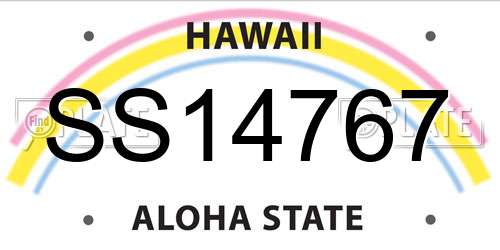 SS14767 Hawaii License Plate