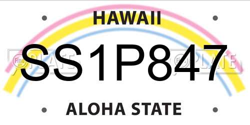 SS1P847 Hawaii License Plate