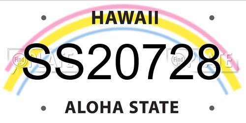 SS20728 Hawaii License Plate