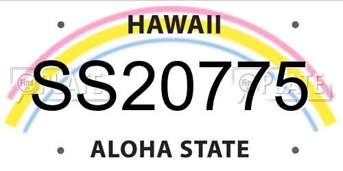 SS20775 Hawaii License Plate