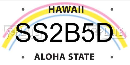 SS2B5D Hawaii License Plate