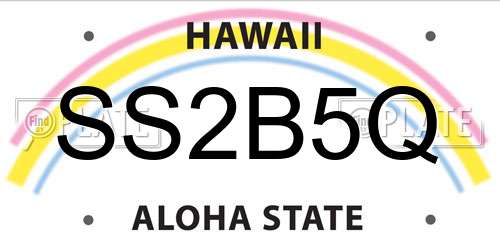 SS2B5Q Hawaii License Plate