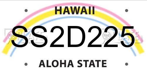 SS2D225 Hawaii License Plate