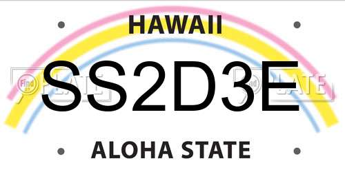SS2D3E Hawaii License Plate