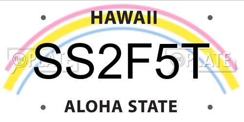 SS2F5T Hawaii License Plate