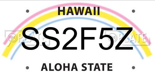 SS2F5Z Hawaii License Plate
