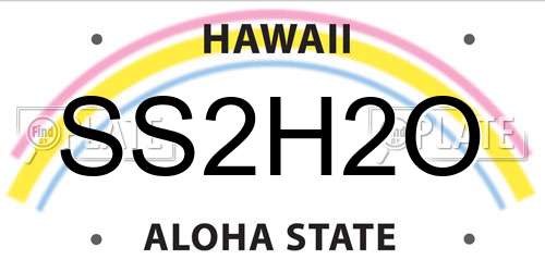 SS2H2O Hawaii License Plate