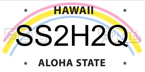 SS2H2Q Hawaii License Plate