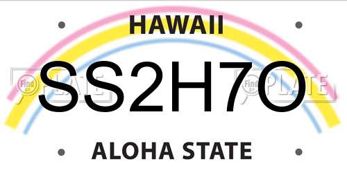 SS2H7O Hawaii License Plate