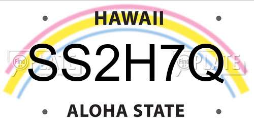 SS2H7Q Hawaii License Plate