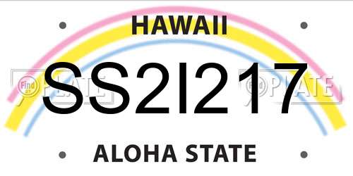 SS2I217 Hawaii License Plate