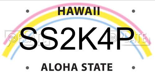 SS2K4P Hawaii License Plate