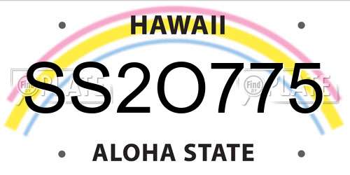 SS2O775 Hawaii License Plate