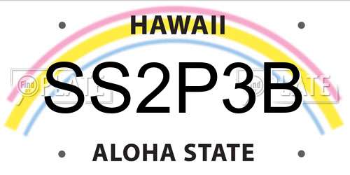 SS2P3B Hawaii License Plate