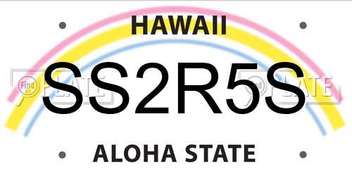 SS2R5S Hawaii License Plate