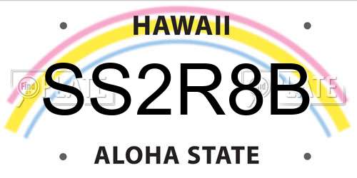 SS2R8B Hawaii License Plate