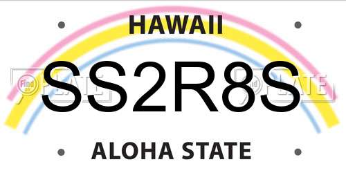 SS2R8S Hawaii License Plate