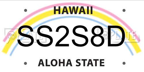 SS2S8D Hawaii License Plate