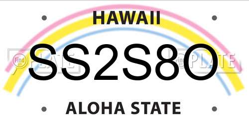 SS2S8O Hawaii License Plate