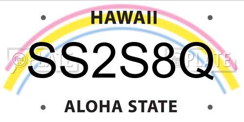 SS2S8Q Hawaii License Plate