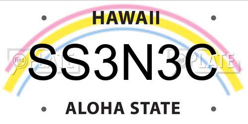 SS3N3C Hawaii License Plate