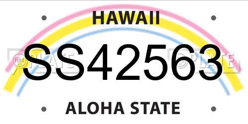 SS42563 Hawaii License Plate