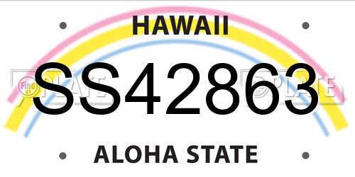SS42863 Hawaii License Plate