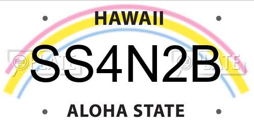 SS4N2B Hawaii License Plate