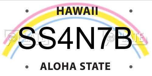 SS4N7B Hawaii License Plate