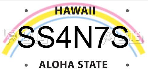 SS4N7S Hawaii License Plate