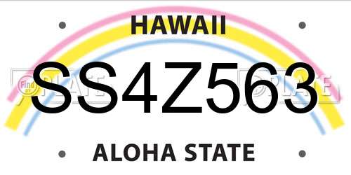 SS4Z563 Hawaii License Plate