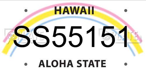SS55151 Hawaii License Plate