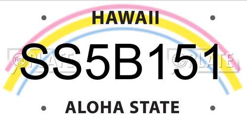 SS5B151 Hawaii License Plate