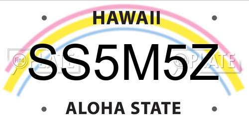 SS5M5Z Hawaii License Plate