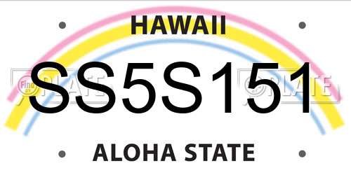 SS5S151 Hawaii License Plate