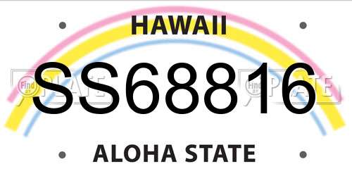 SS68816 Hawaii License Plate