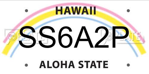 SS6A2P Hawaii License Plate