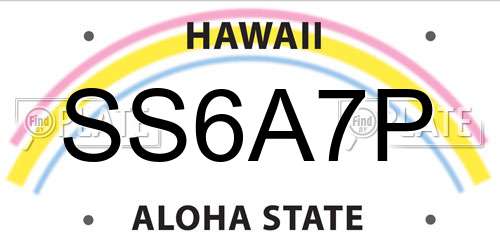 SS6A7P Hawaii License Plate