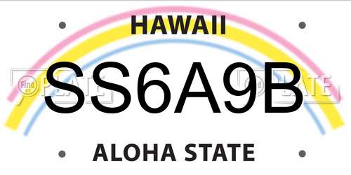 SS6A9B Hawaii License Plate