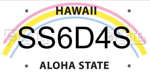 SS6D4S Hawaii License Plate