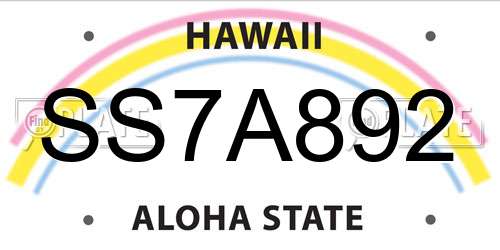 SS7A892 Hawaii License Plate