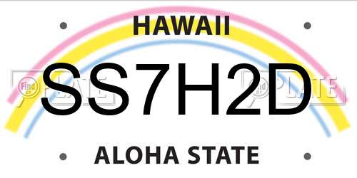 SS7H2D Hawaii License Plate