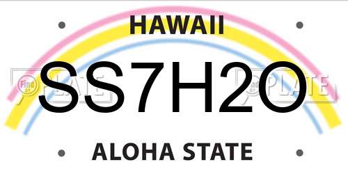 SS7H2O Hawaii License Plate