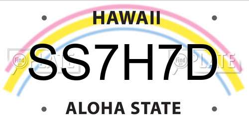 SS7H7D Hawaii License Plate