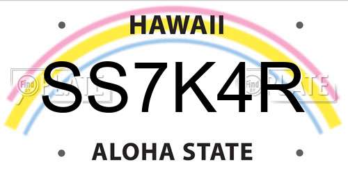 SS7K4R Hawaii License Plate
